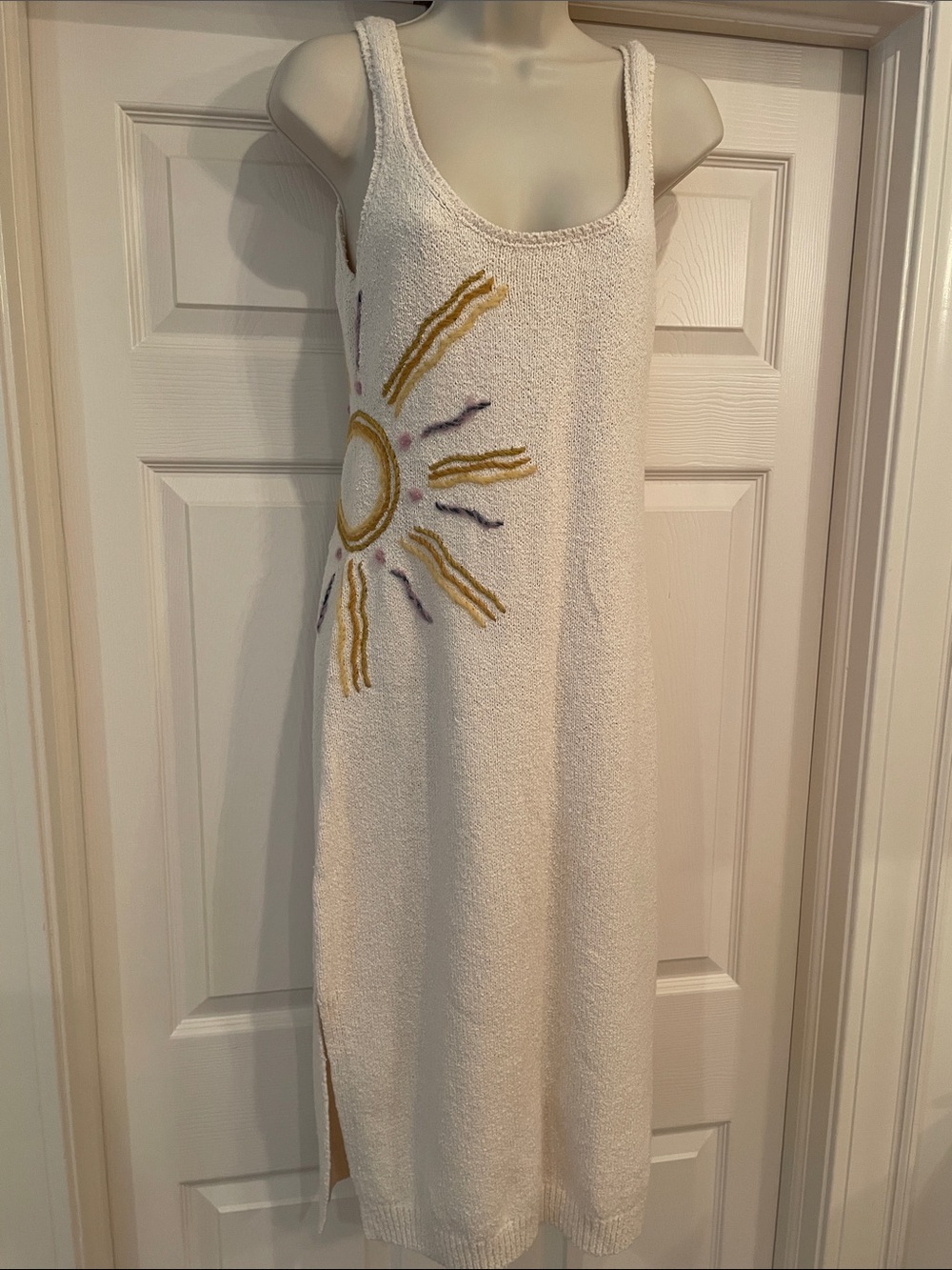 Lingua Franca sunshine knit dress in sea salt sz L